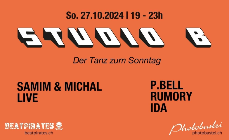 Studio B - Der Tanz zum Sonntag Photobastei, Sihlquai, 125, 8005 Zürich Billets