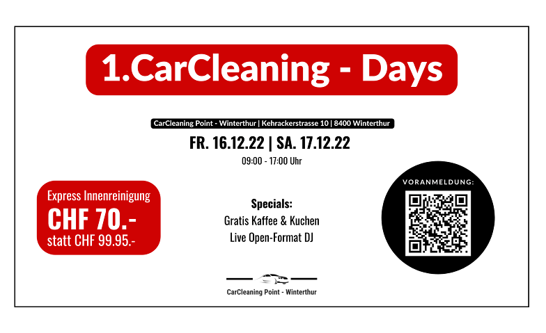 1. CarCleaning - Days CarCleaning Point - Winterthur, Kehrackerstrasse 10, 8400 Winterthur Tickets