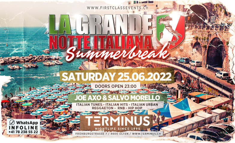 La Grande Notte Italiana @ Terminus Club Olten Terminus Club, Froburgstrasse 7, 4600 Olten Tickets