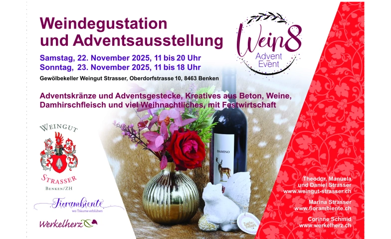 Weindegustation und Adventsausstellung &laquo;Wein8&raquo; Tickets