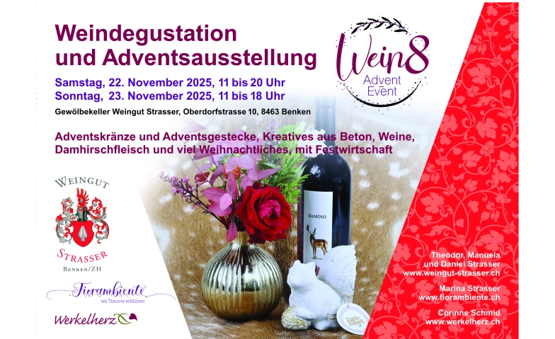 Event-Image for 'Weindegustation und Adventsausstellung «Wein8»'