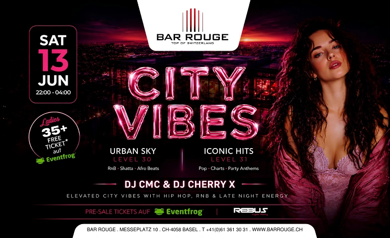 City Vibes Party Bar Rouge - Rooftop Bar & Club, Basel Tickets