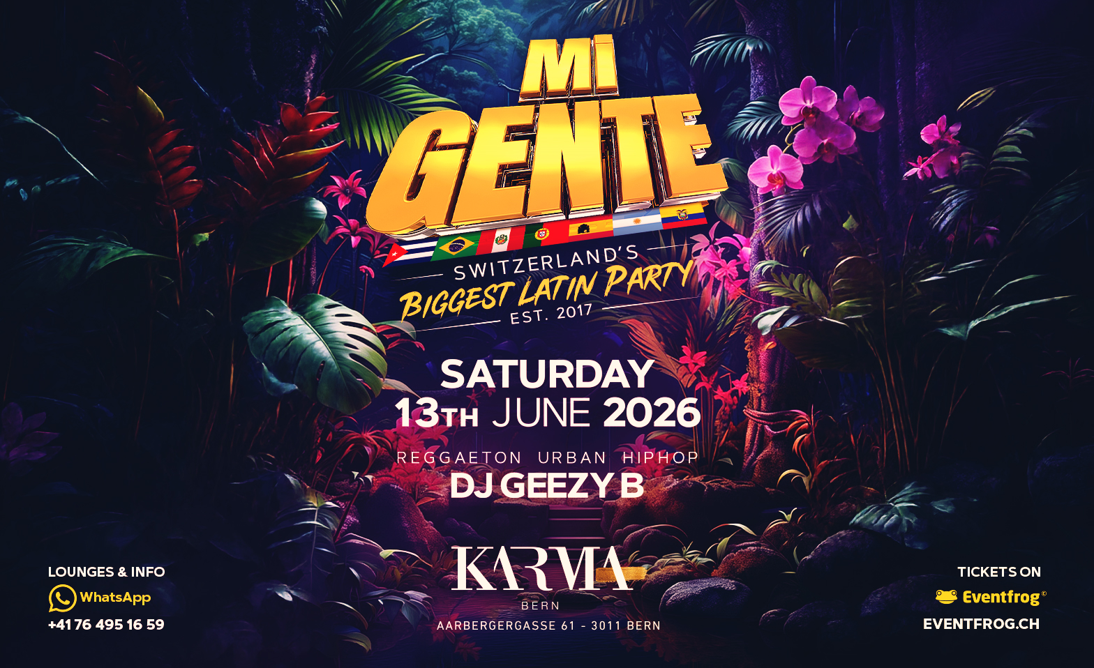 Mi GENTE @KARMA CLUB BERN Karma Club, Bern Tickets