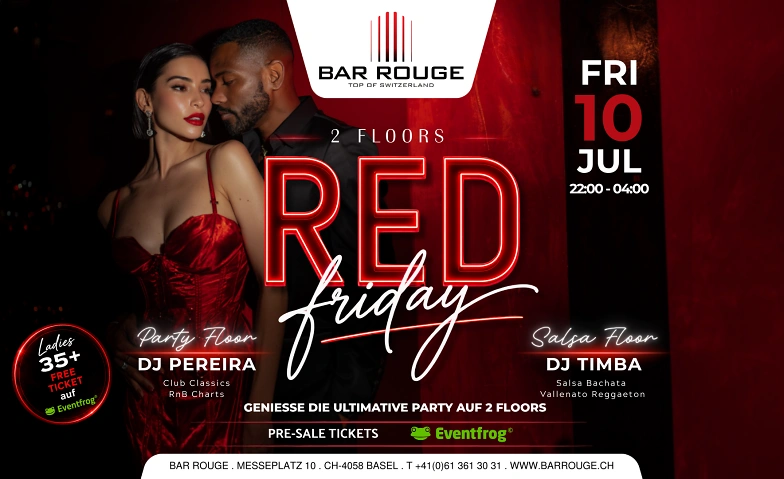 RED FRIDAY Bar Rouge - Rooftop Bar & Club, Basel Tickets
