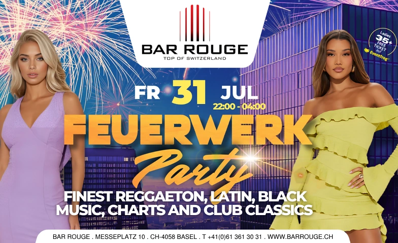 Feuerwerk Party Bar Rouge - Rooftop Bar & Club, Basel Tickets
