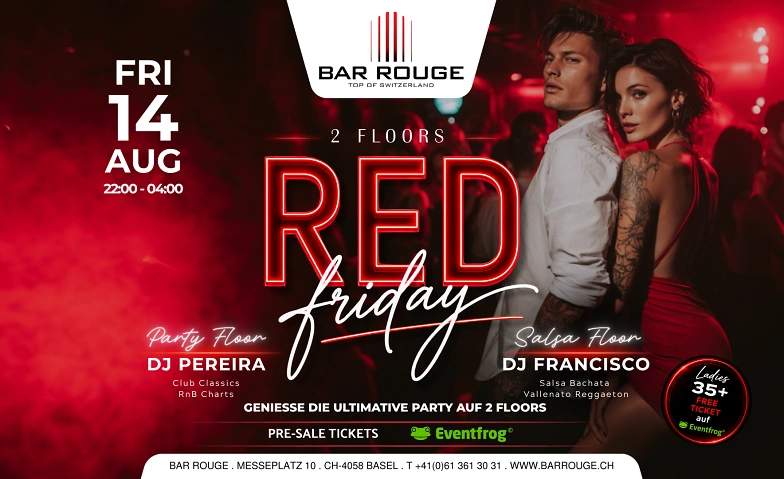 RED FRIDAY Bar Rouge - Rooftop Bar & Club, Basel Tickets