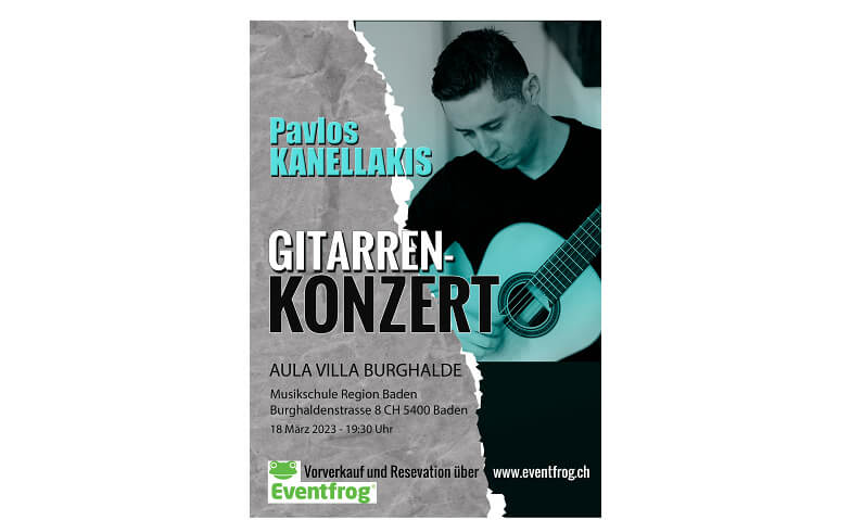 Pavlos Kanellakis -Gitarrenkonzert Villa Burghalde, Burghaldenstrasse 8, 5400 Baden Tickets