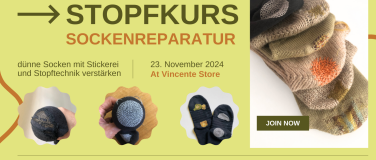 Event-Image for 'Stopfkurs - "dünner Stellen an Socken verstärken"'