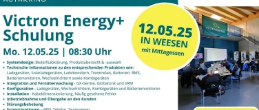 Event-Image for 'Victron Energy+ Schulung für Fachpersonen - Mo. 12.Mai 25'
