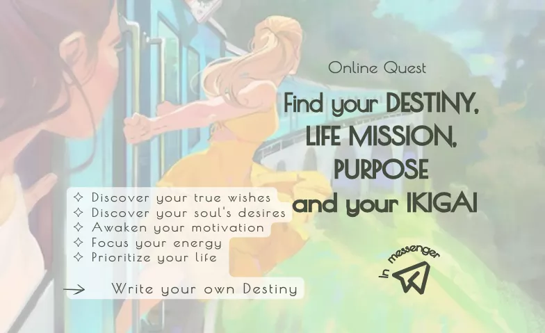 QUEST  "FIND YOUR LIFE MISSION, DESTINY & IKIGAI" Online-Event Billets