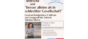 Organisateur de Lesung Adriana Altaras &bdquo; doitscha&ldquo; und &bdquo;besser allein&hellip;&ldquo;