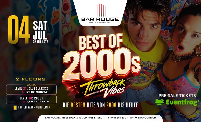 BEST OF 2000s Bar Rouge - Rooftop Bar & Club, Basel Tickets