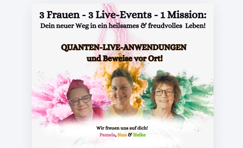 3 Frauen - 3 Live-Events - 1 Mission: Dein neuer Weg