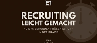 Event organiser of Recruiting leicht gemacht: die 45 Sekunden Pr&auml;sentation