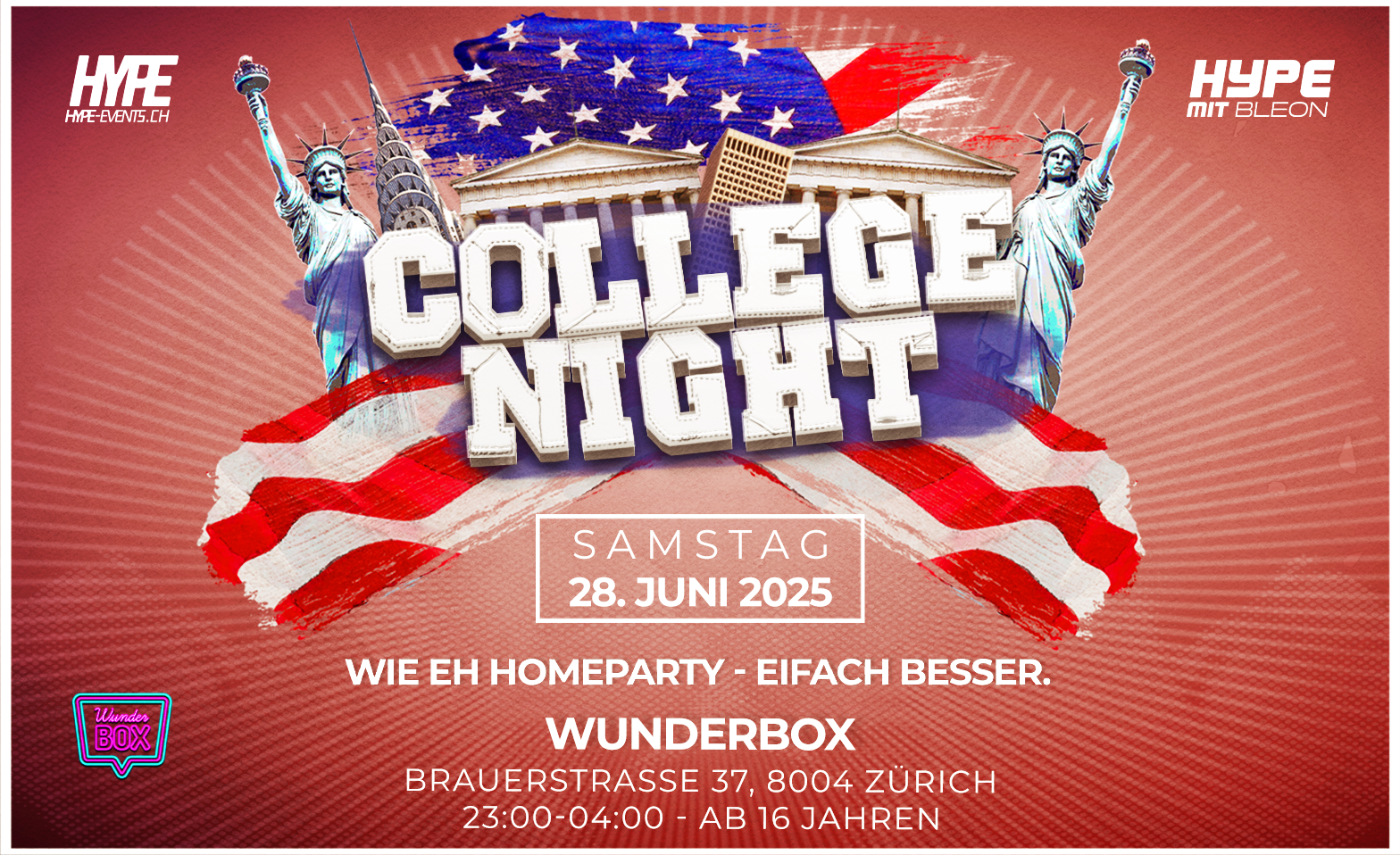COLLEGE NIGHT - @ WUNDERBOX, Z&Uuml;RICH (&Uuml;16) Tickets