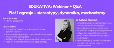 Event-Image for 'WEBINAR: Płeć i agresja. Wyzwania, dynamika i mechanizmy.'