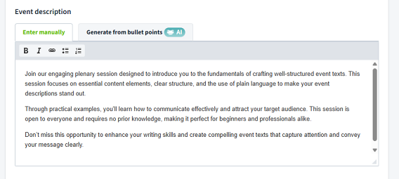 Eventbeschreibung EN 3
