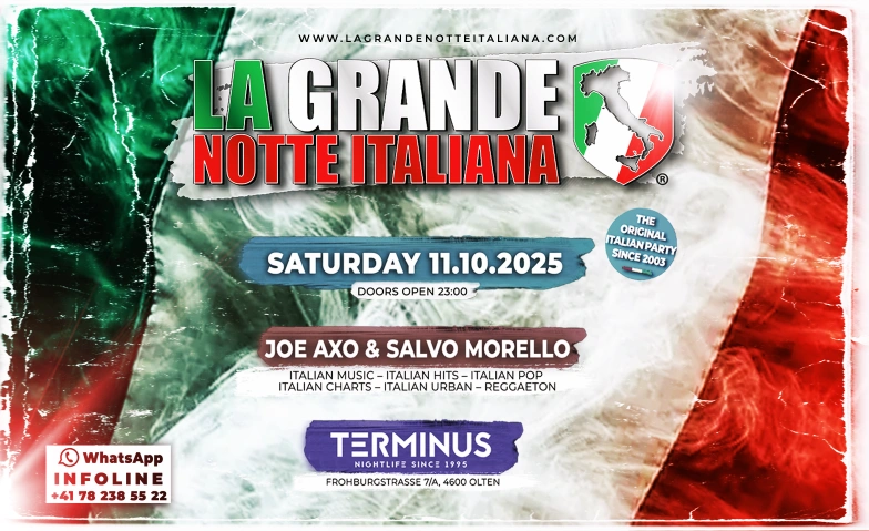 La Grande Notte Italiana Terminus Club, Froburgstrasse 7, 4600 Olten Tickets