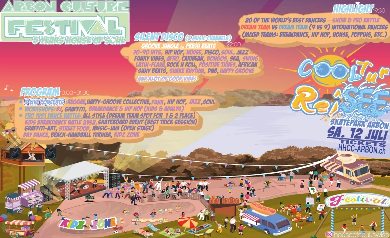 COOLtur reiSEE - Family & Kulturfestival - BodenSEE - by HoS Skatepark, Schütti, Seeparkwiese Arbon (Seeparksaal), Wassergasse 14, 9320 Arbon Tickets