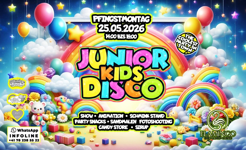 Junior Kids Disco @ Flamingo Club Z&uuml;rich Flamingo Club Z&uuml;rich, Limmatstrasse 65, 8005 Z&uuml;rich Billets
