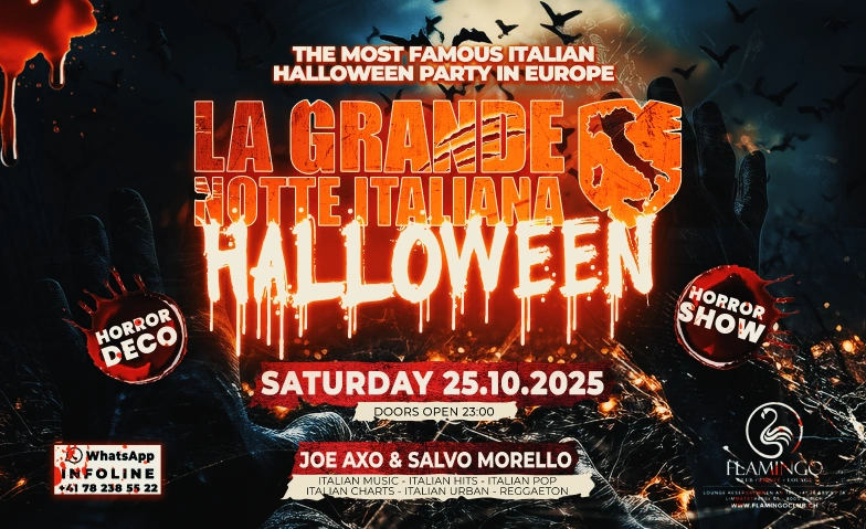 La Grande Notte Italiana HALLOWEEN @ Flamingo Club Zürich Flamingo Club Zürich, Limmatstrasse 65, 8005 Zürich Tickets