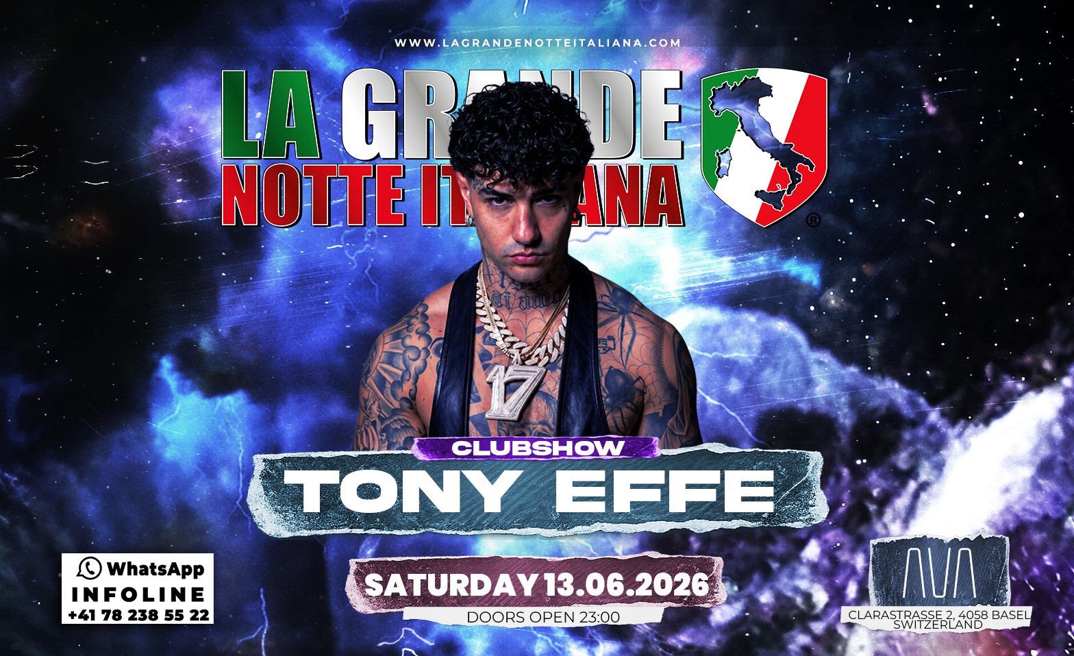 La Grande Notte Italiana w/TONY EFFE @ Ava Club Basel AVA CLUB BASEL, Basel Tickets
