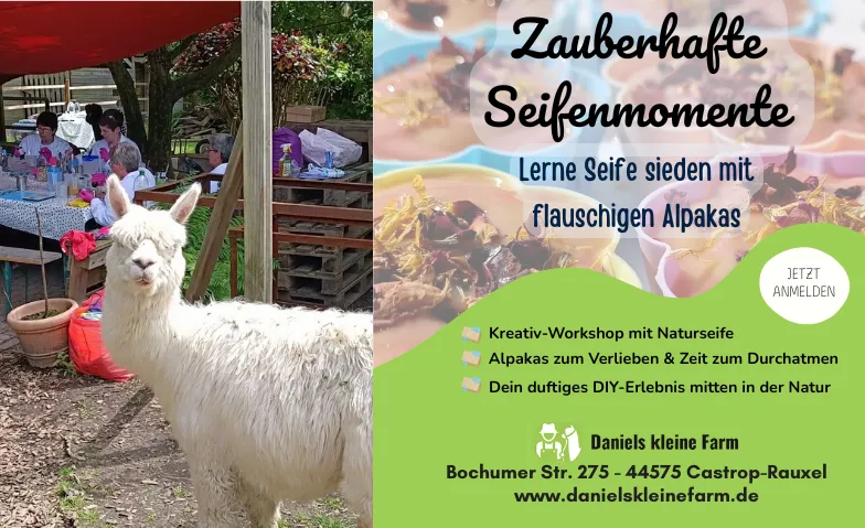 Seifen sieden mit flauschigen Alpakas Daniels kleine Farm, Castrop-Rauxel, Bochumer Straße 275, 44575 Castrop-Rauxel Billets