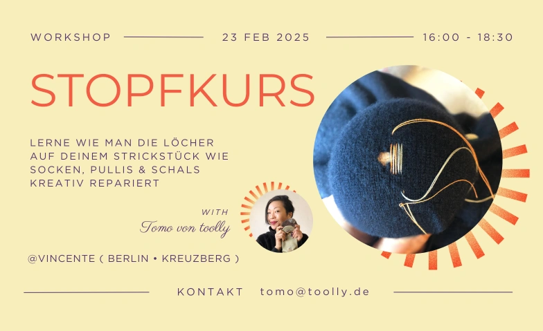 Stopfkurs - Loch reparieren mit Webstopftechnik vincente, Dieffenbachstraße 15, 10967 Berlin Billets