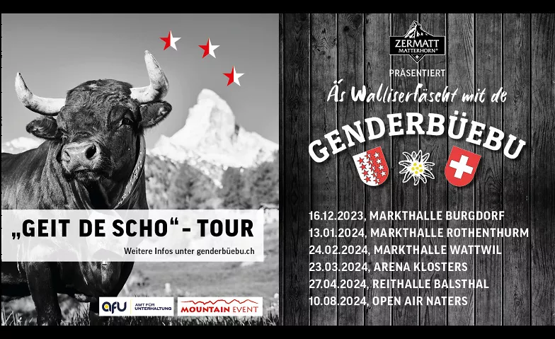 Genderbüebu "Geit de scho..." Tour Festwiese Stapfen, Naters Tickets