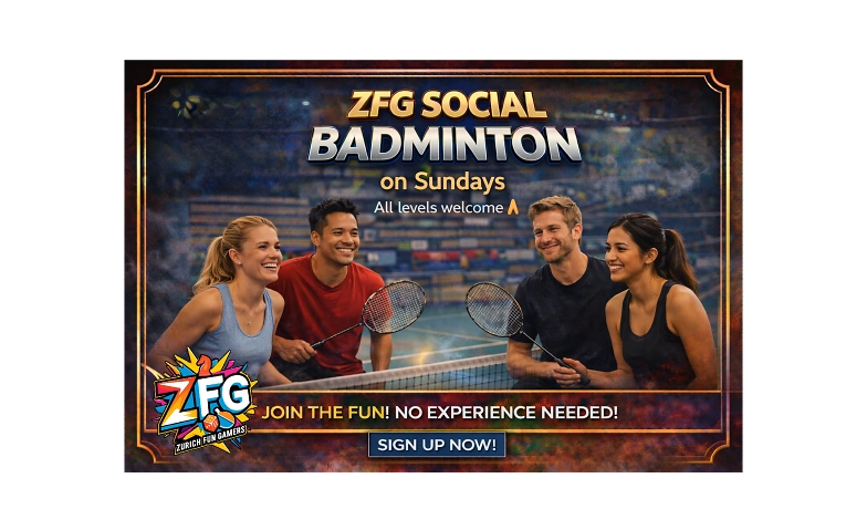 ZFG Sunday Smashes -Social Badminton in Zurich -All Level Tickets
