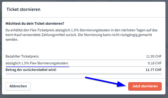 Flex tickets storno DE 1