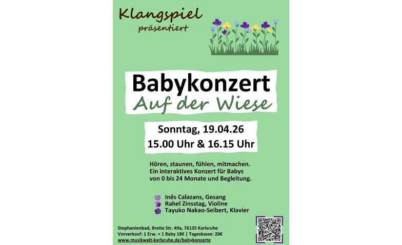 BABYKONZERT "Auf der Wiese" (0-24 Monate) Billets