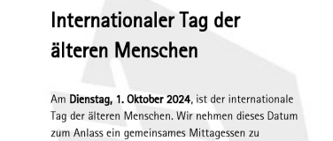 Event-Image for 'Mittagessen - Internationaler Tag der älteren Menschen'