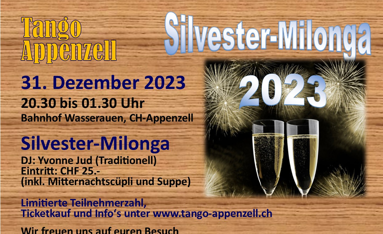 Tango Appenzell - Silvester-Milonga 31.12.2023 Bahnhof Wasserauen, Schwendetalstrasse 85, 9057 Wasserauen Tickets