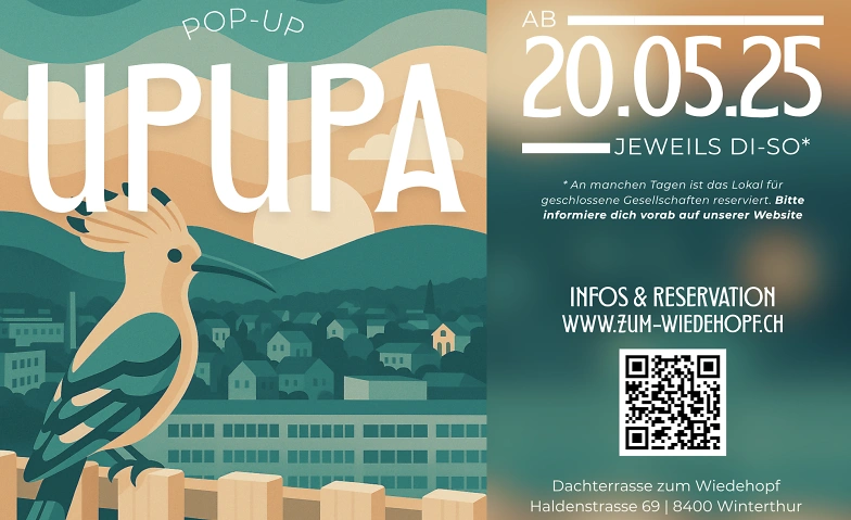 Event-Image for 'Pop-Up UPUPA @Dachterrasse zum Wiedehopf'