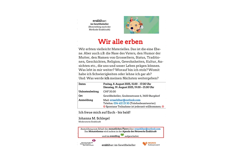 Event-Image for 'Erzählcafé zum Thema "Wir alle erben"'