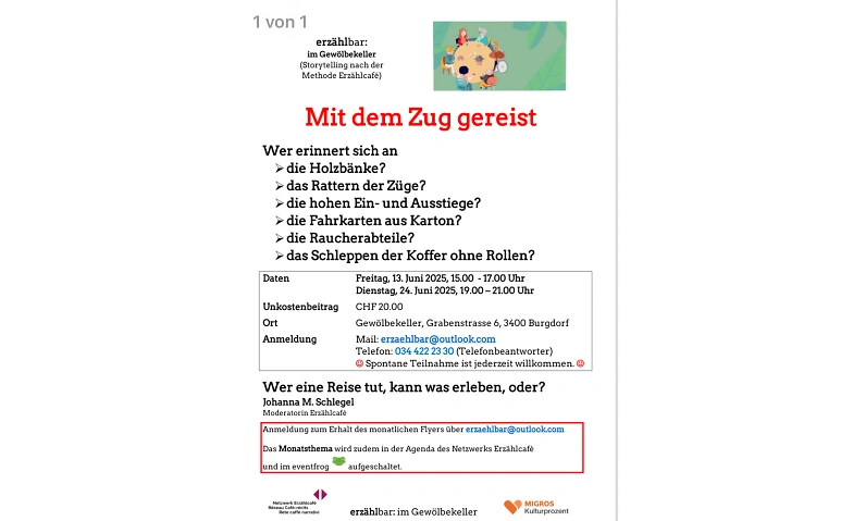 Event-Image for 'Mit dem Zug gereist'