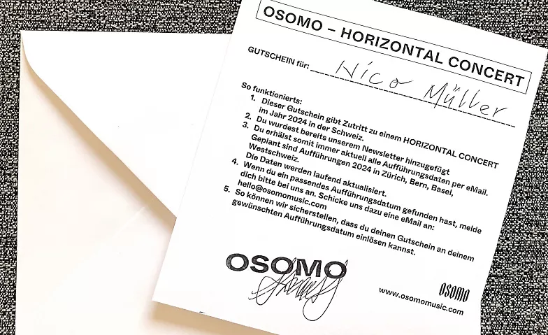 OSOMO — HORIZONTAL CONCERT - Gutschein Online-Event Billets