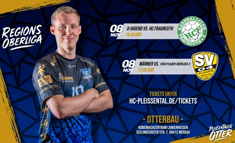 Heimspieltag im Pleißental Otterbau, Seelingstädter Str. 7, 08412 Werdau Billets