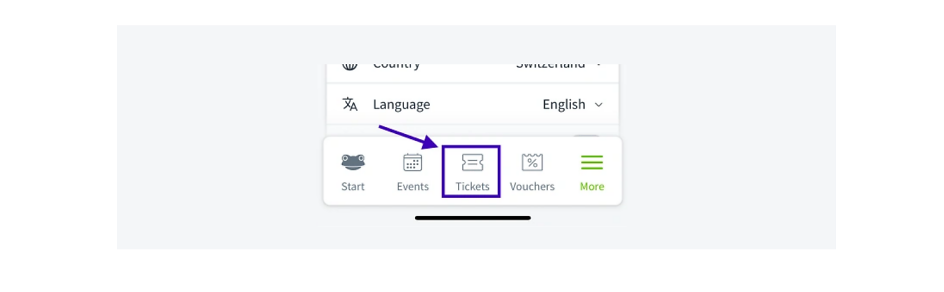Hilfeseite App Tickets en