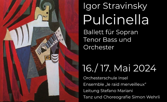 Sponsoring logo of Igor Strawinsky «PULCINELLA» ganzes Ballett event