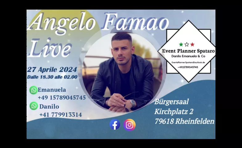 Angelo Famao Live Bürgersaal, Kirchplatz 2, 79618 Rheinfelden (Baden) Tickets