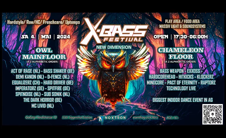 X-Bass Festival 2k24 Aargauer Sport- und Kurzentrum GoEasy, Hardstrasse 10, 5301 Untersiggenthal Tickets
