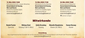 Event organiser of Konzertabend mit Gesang, Wort und Klavier