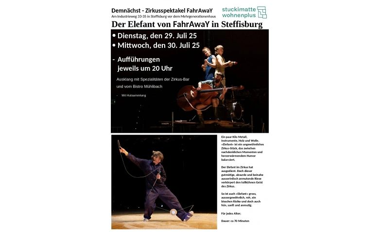 Zirkusspektakel Fahraway: &bdquo;Elefant&ldquo; Billets