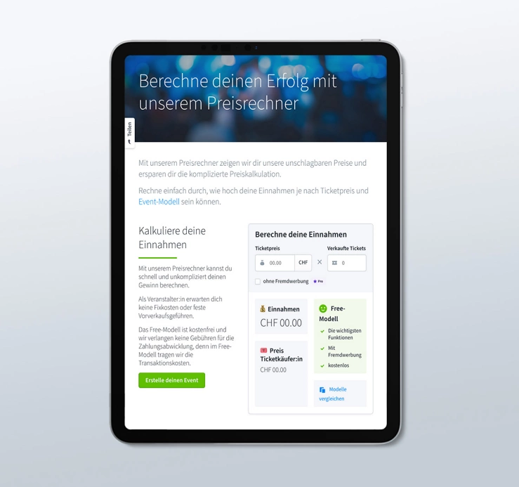 iPad Presirechner MockUp