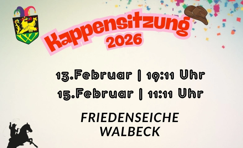 Kappensitzung Walbeck - Abendsession Zur Friedenseiche - Walbeck, Walbecker Stra&szlig;e 1, 47608 Geldern Billets