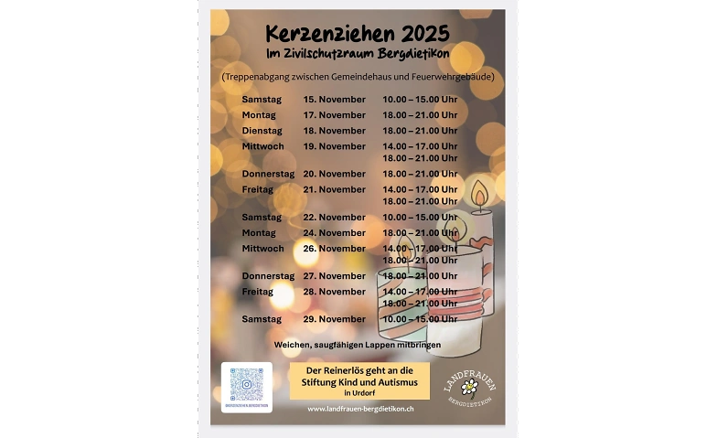 Kerzenziehen Bergdietikon Tickets
