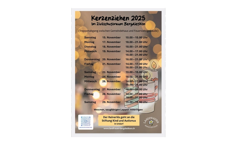 Kerzenziehen Bergdietikon Tickets
