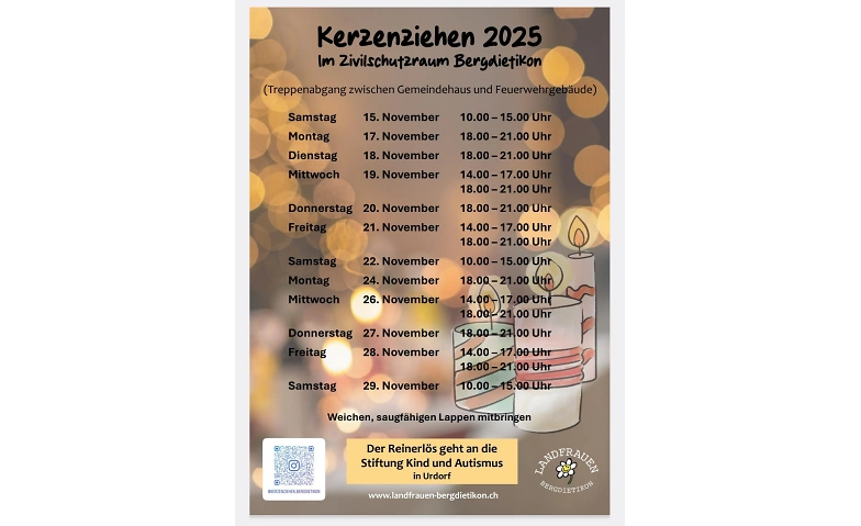Kerzenziehen Bergdietikon Tickets